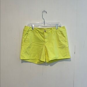 American Eagle Women's Bright Yellow Midi Stretch Shorts 1065